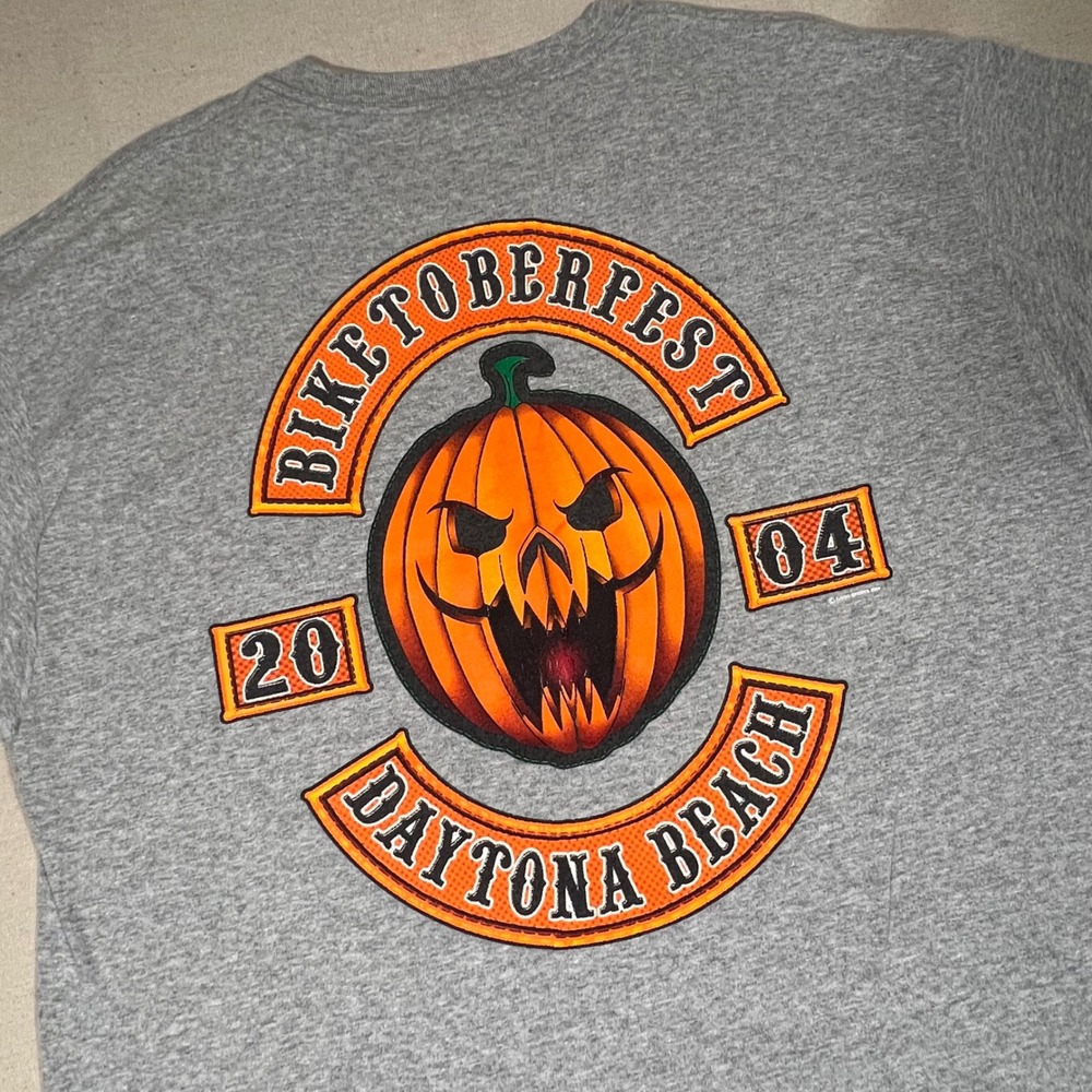 VTG Biketoberfest Daytona Beach 2004 XL T-Shirt Motorcycle‎ Halloween Pumpkin